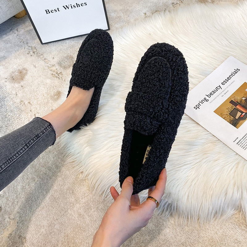 Arielle Plush Moccasins With Non-Slip Sole | MONQ