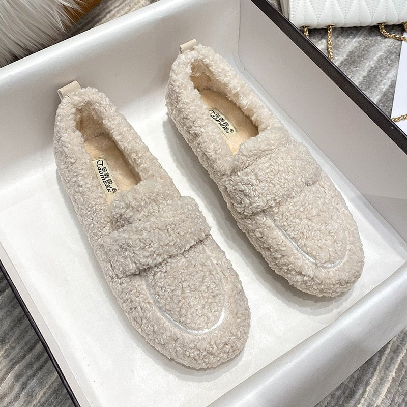 Arielle Plush Moccasins With Non-Slip Sole | MONQ