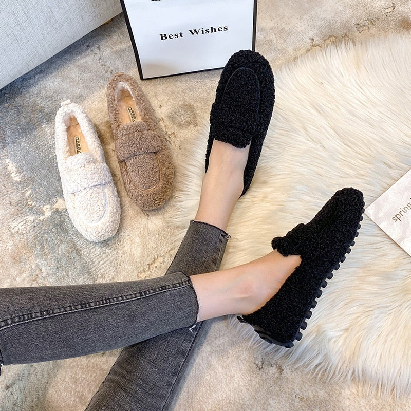 Arielle Plush Moccasins With Non-Slip Sole | MONQ