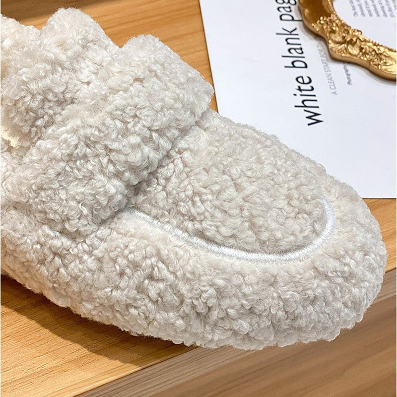 Arielle Plush Moccasins With Non-Slip Sole | MONQ